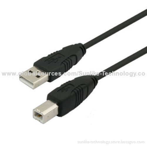 USB2.0 Cable with A Male to B, PVC Jacket